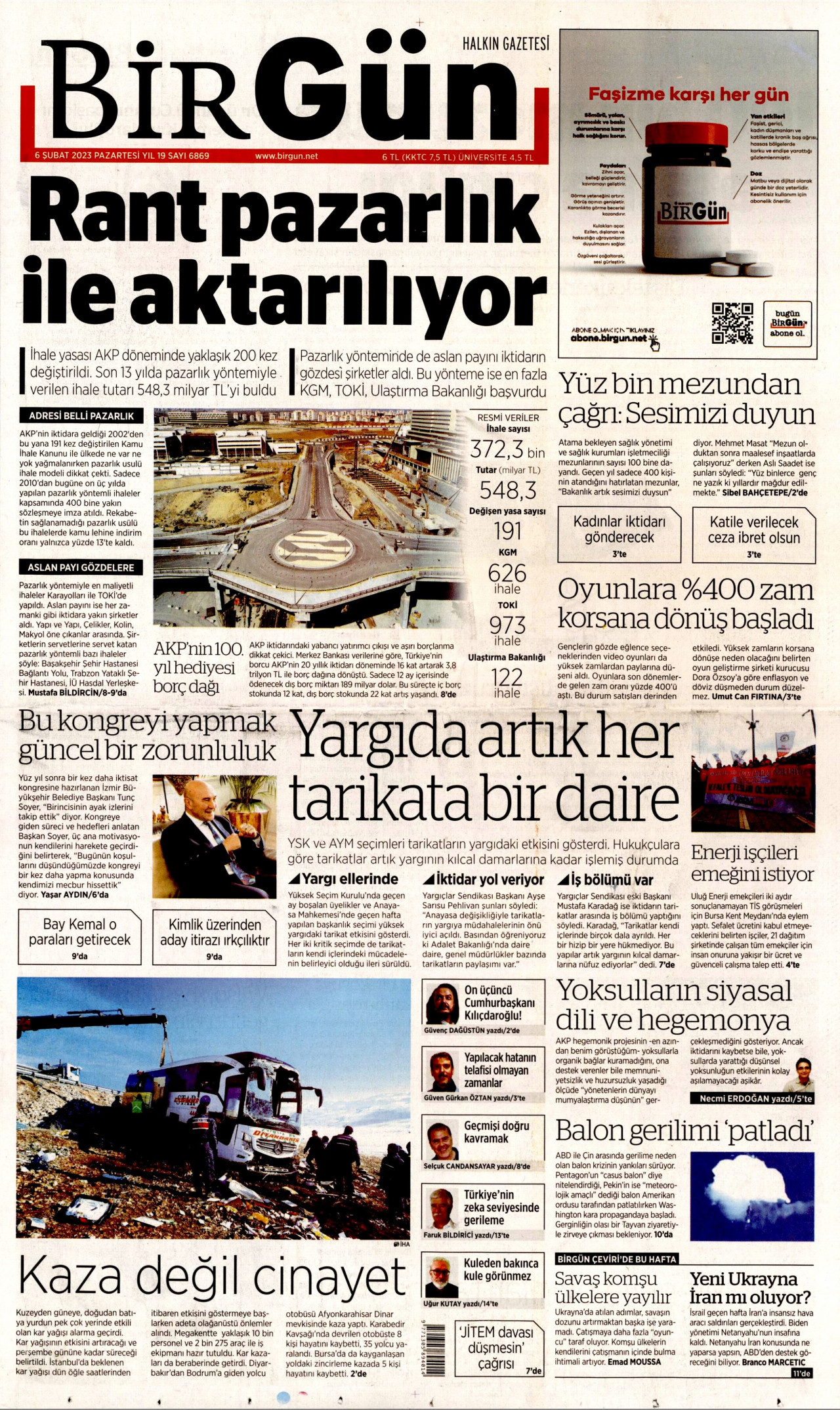 Birgün Gazetesi Manşeti