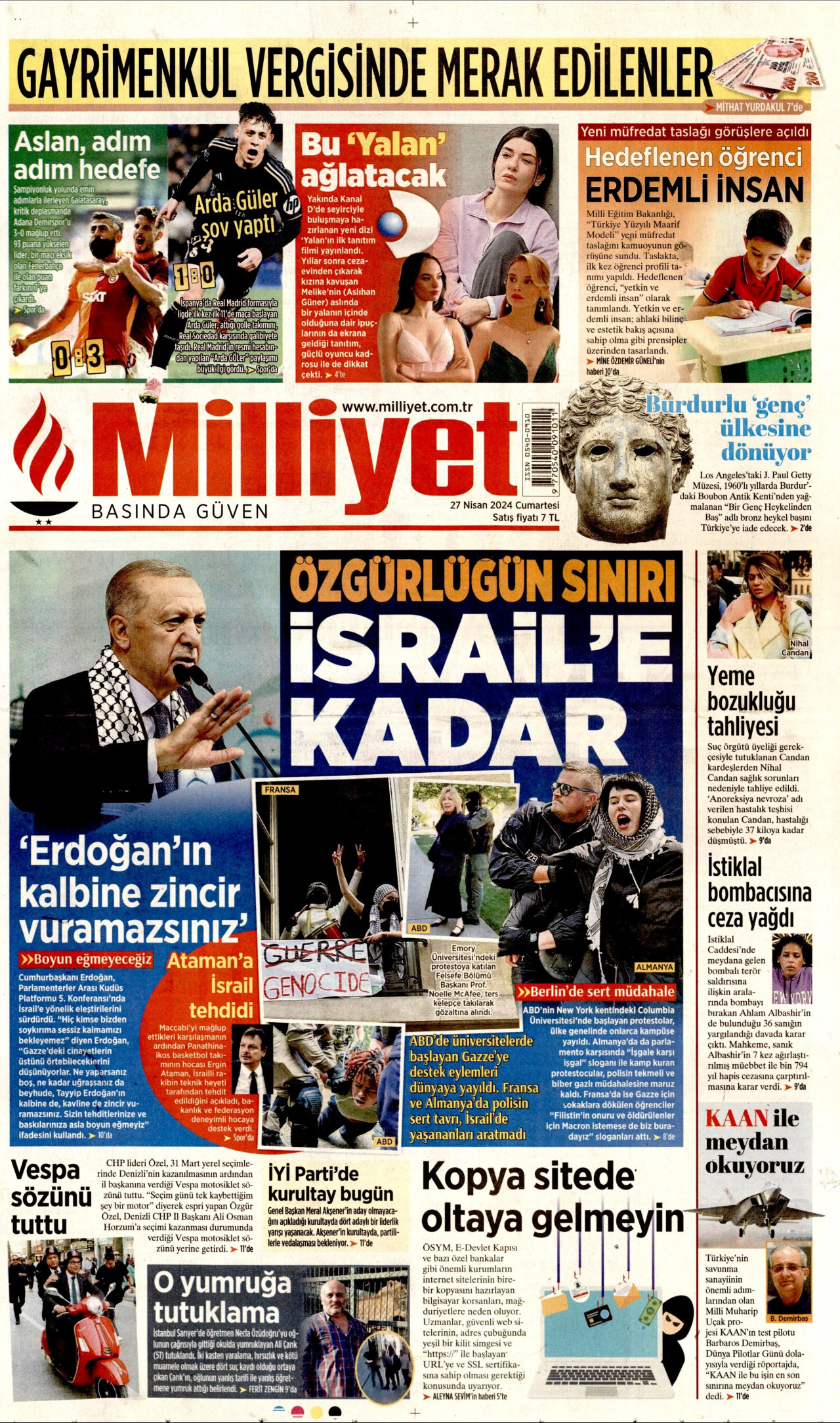 Milliyet Gazetesi Manşeti