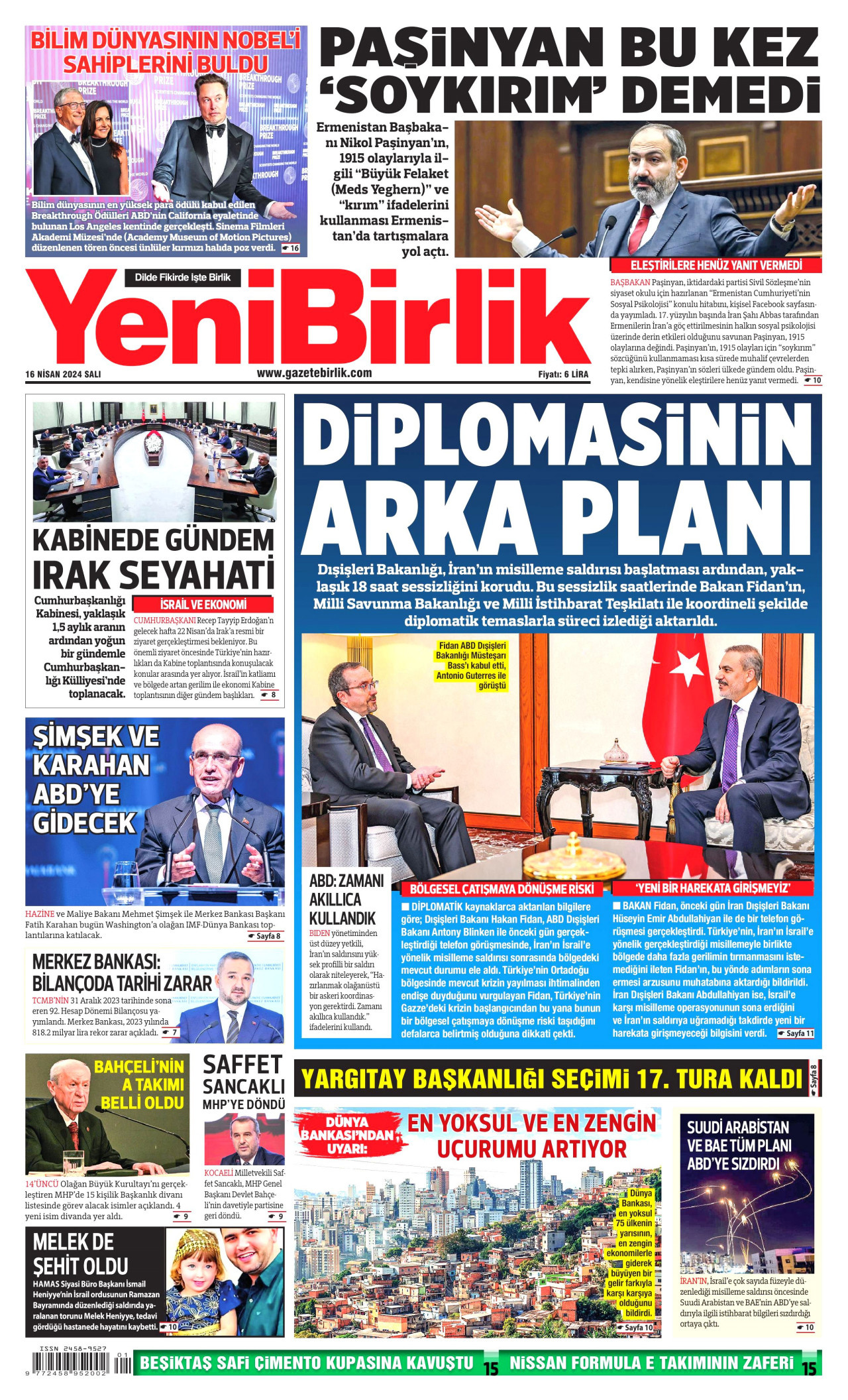 Yeni Birlik Gazetesi Manşeti